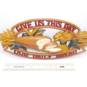 Sexton Metal Give Us This Day Our Daily Bread Wall Plaque 15.5"X7.75"